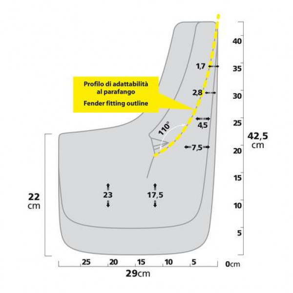 ΛΑΣΠΩΤΗΡΕΣ SPLASH-GUARDS CONTOUR SUV 29x42,5cm TYPE-7 2ΤΕΜ.