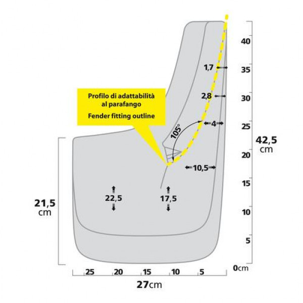 ΛΑΣΠΩΤΗΡΕΣ SPLASH-GUARDS CONTOUR SUV 27x42,5cm TYPE-6 2ΤΕΜ.