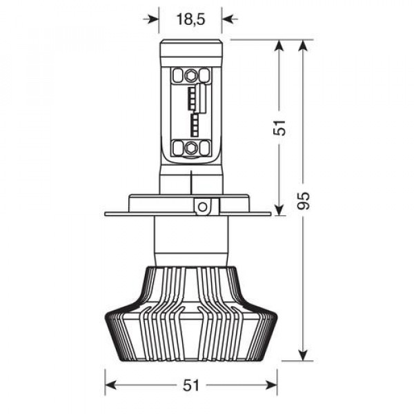 H4 10-30V 6.500K 4.000lm 25W P43t HALO LED 16LED ZES CHIPS 1ΤΕΜ.