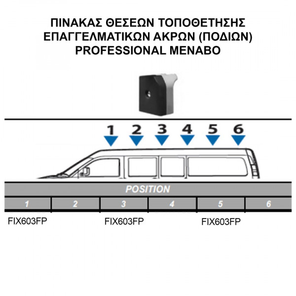 TOYOTA PROACE 2016+ KIT ΜΕ ΕΠΑΓΓΕΛΜΑΤΙΚΕΣ ΜΠΑΡΕΣ ΟΡΟΦΗΣ ΑΛΟΥΜΙΝΙΟΥ MENABO (8430/MB X 3 - FIX603FP X 3)