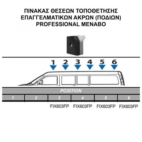 TOYOTA PROACE VERSO 2016+ KIT ΜΕ ΕΠΑΓΓΕΛΜΑΤΙΚΕΣ ΜΠΑΡΕΣ ΟΡΟΦΗΣ ΑΛΟΥΜΙΝΙΟΥ MENABO (8440/MB X 4 - FIX603FP X 4)