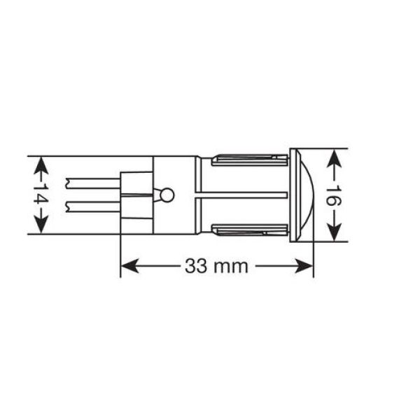 ΛΑΜΠΑΚΙ ΣΥΝΑΓΕΡΜΟΥ 12/24V 14mm ΚΟΚΚΙΝΟ