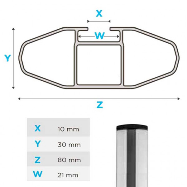 ΜΠΑΡΕΣ ΟΡΟΦΗΣ ΑΛΟΥΜΙΝΙΟΥ LINCE XL 135 cm MENABO (FLUSH RAILS) - 2 ΤΕΜ.