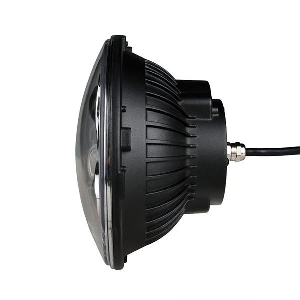 ΦΑΝΑΡΙ ΣΤΡΟΓΓΥΛΟ 7 ΙΝΤΣΩΝ ME 8LED CREE (XML-10W) 9-36V 6000-6500K ΜΑΥΡΟ