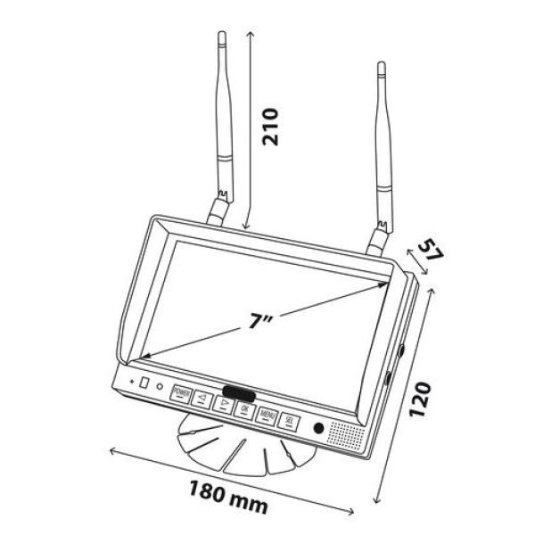 ΟΘΟΝΗ M4 180x120x57mm ΑΣΥΡΜΑΤΗ 7 ΙΝΤΣΕΣ 10-32V ΓΙΑ 4 ΚΑΜΕΡΕΣ ΚΑΙ 4 AUDIO