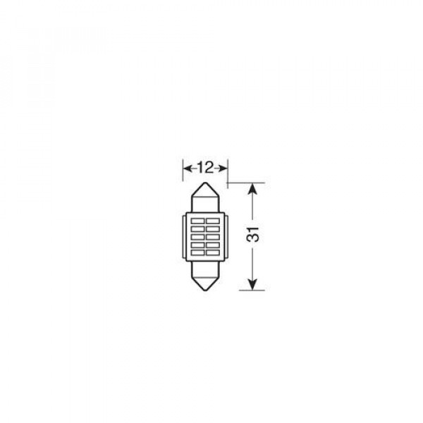 ΛΑΜΠΑΚΙ ΠΛΑΦΟΝΙΕΡΑΣ 12V 12x31mm 150lm ΛΕΥΚΟ MEGA-LED10 (ΔΙΠΛΗΣ ΠΟΛΙΚΟΤΗΤΑΣ- CAN-BUS) BLISTER 1ΤΕΜ.