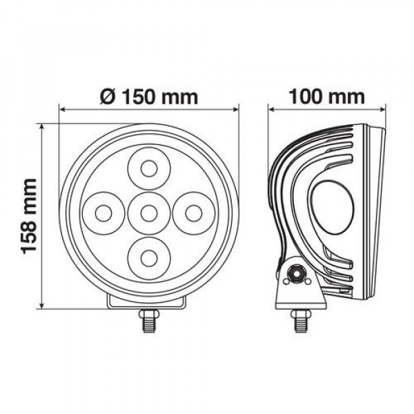 ΠΡΟΒΟΛΕΑΣ ANGEL-LED 9-36V 7LED 4.800LM 6.500K 150mm 2 ΛΕΙΤΟΥΡΓΙΩΝ ΑΔΙΑΒΡΟΧΟΣ 1ΤΕΜ.