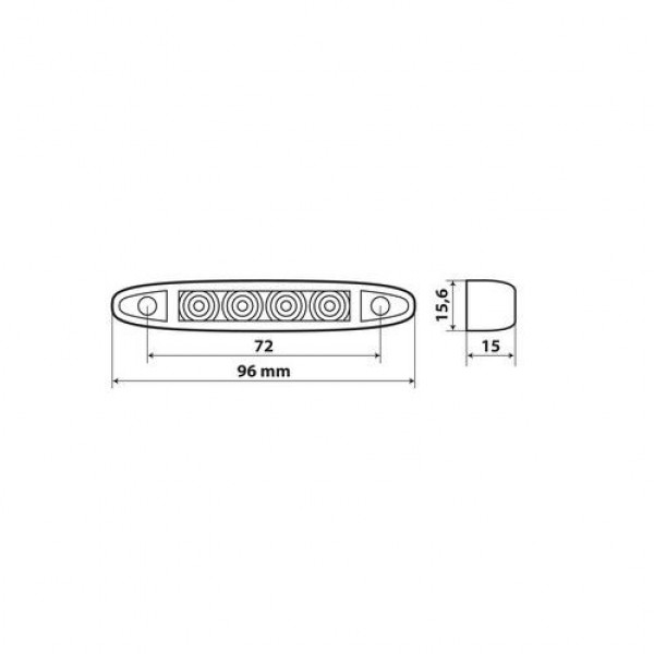 ΦΩΣ ΟΓΚΟΥ 4LED ΚΟΚΚΙΝΟ 12/24V 96mm ΑΔΙΑΒΡΟΧΟ 1ΤΕΜ.