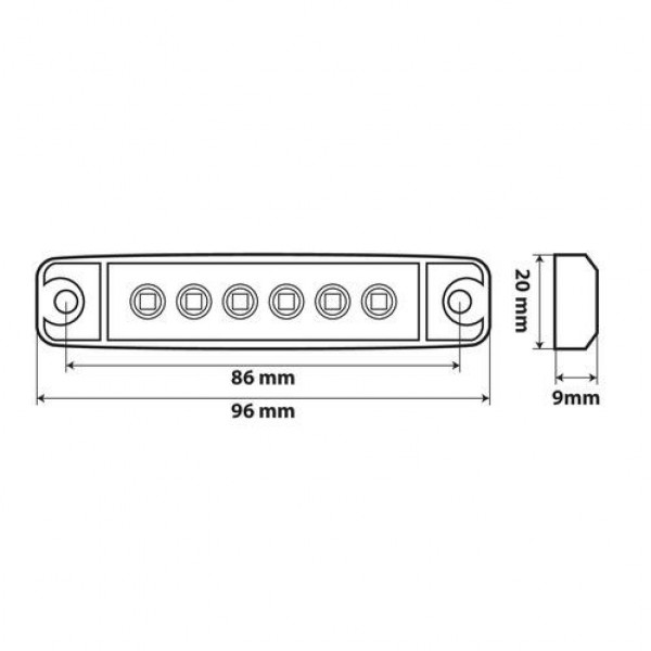 ΦΩΣ ΟΓΚΟΥ 6LED ΠΡΑΣΙΝΟ 12/24V 96mm ΑΔΙΑΒΡΟΧΟ 1ΤΕΜ.