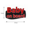 BABY ON BOARD ΑΥΤΟΚΟΛΛΗΤΟ ΕΞΩΤΕΡΙΚΗΣ ΧΡΗΣΗΣ 18,7 Χ 11,9 cm ΚΟΚΚΙΝΟ/ΜΑΥΡΟ/ΧΡΩΜΙΟ ΜΕ ΕΠΙΚΑΛΥΨΗ ΕΠΟΞΕΙΔΙΚΗΣ ΡΥΤΙΝΗΣ (ΥΓΡΟ ΓΥΑΛΙ) - 1 ΤΕΜ.