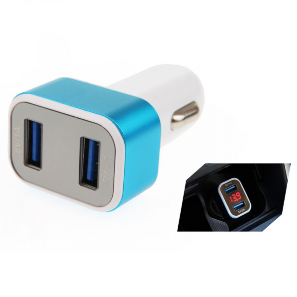 ΦΟΡΤΙΣΤΗΣ ΑΝΑΠΤΗΡΑ ΜΕ 2 ΘΥΡΕΣ USB 12/24V 3000mA (1Α, 2Α) ΚΑΙ ΕΝΔΕΙΞΗ ΚΑΤΑΝΑΛΩΣΗΣ ΚΑΙ ΒΟΛΤΟΜΕΤΡΟ AMiO - 1 ΤΕΜ.