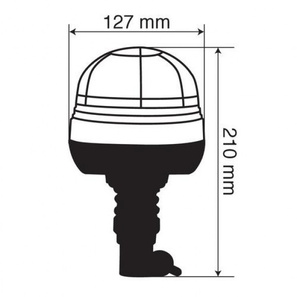 ΦΑΡΟΣ RL-8 12V/24V 3 ΧΡΗΣΕΩΝ 12LED ΒΙΔΩΤΟΣ ΕΛΑΣΤΙΚΟΣ ΠΟΡΤΟΚΑΛΙ 210x127mm