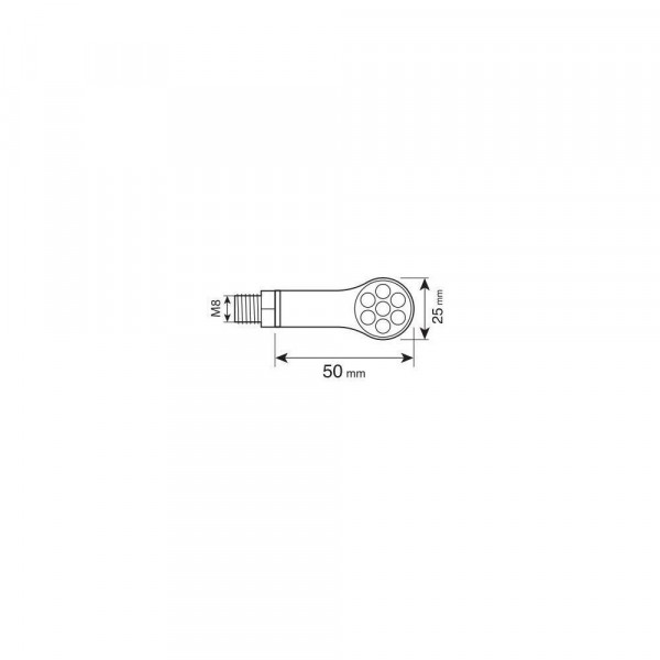 ΦΛΑΣ MOTO ΠΙΣΩ 12V SMD LED MAGNIFIER ΜΑΥΡΟ/ ΣΤΡΟΓΓΥΛΟ 3ΧΡΗΣΕΩΝ (ΘΕΣΕΩΣ /ΦΛΑΣ/ΣΤΟΠ) 50x25mm  LAMPA  - 2 TEM.