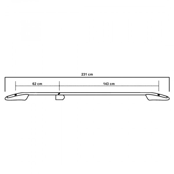 VW T5 2003-2015 /T6 2015+ ΠΑΡΑΛΛΗΛΕΣ ΜΠΑΡΕΣ ΟΡΟΦΗΣ ΑΛΟΥΜΙΝΙΟΥ L1 ΑΣΗΜΙ