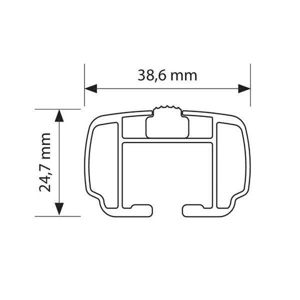 ΜΠΑΡΕΣ ΟΡΟΦΗΣ ΑΛΟΥΜΙΝΙΟΥ (M) 120cm HELIO 2 ΤΕΜ. ΧΩΡΙΣ ΚΛΕΙΔΙ max90kg