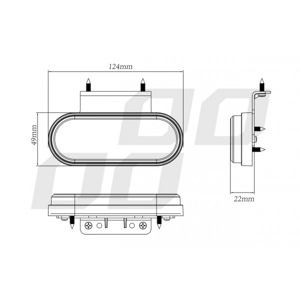 ΦΩΣ ΟΓΚΟΥ ΦΟΡΤΗΓΟΥ LED ΛΕΥΚΟ ΟΒΑΛ 10-30V 124x49x22mm ΑΔΙΑΒΡΟΧΟ OM-01-W AMIO 1ΤΕΜ.