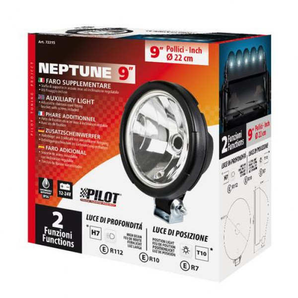 ΠΡΟΒΟΛΕΑΣ NEPTUNE 9 INCH 12/24V-H7 ΚΑΡΦΙ ΜΕ T10 ΘΕΣΕΩΣ ΣΤΡΟΓΓΥΛΟΣ 220mm 1ΤΕΜ.