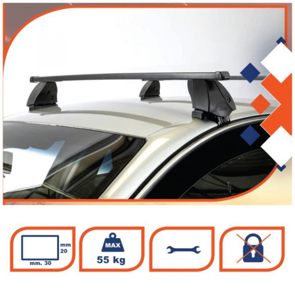 RENAULT MEGANE 5D 2008-15 KIT ΜΕ ΜΠΑΡΕΣ ΟΡΟΦΗΣ ΣΙΔΗΡΟΥ K39 (BSM112-K19)