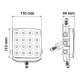 ΠΡΟΒΟΛΕΑΣ WL-26 16LED 48W 3300lm 10-30V 110x110x44 mm 3 ΘΕΣΕΩΝ ΜΕ ΦΩΣ ΔΙΑΘΛΑΣΗΣ -1ΤΕΜ.