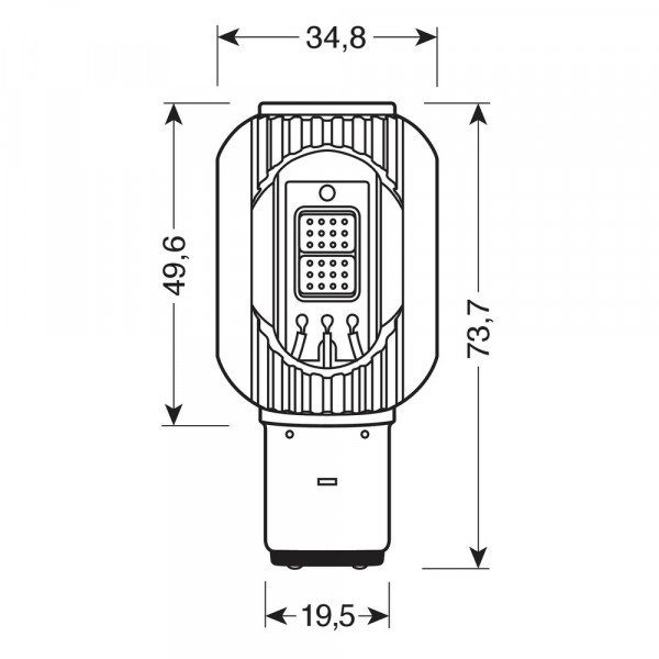 S2 9-32V 35/35W BA20d 2SMDx12chips 680lm (ΔΙΠΛΗΣ ΠΟΛΙΚΟΤΗΤΑΣ- CAN-BUS) MEGA LED 1ΤΕΜ. ΚΟΥΤΙ