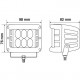 ΠΡΟΒΟΛΕΑΣ ΕΡΓΑΣΙΑΣ ΤΕΤΡΑΓΩΝΟΣ WL-24 12LED 36W 3000lm 9-32V (52x62x47mm) ΦΩΣ ΔΙΑΘΛΑΣΗΣ 3 ΟΨΕΩΝ -1ΤΕΜ.