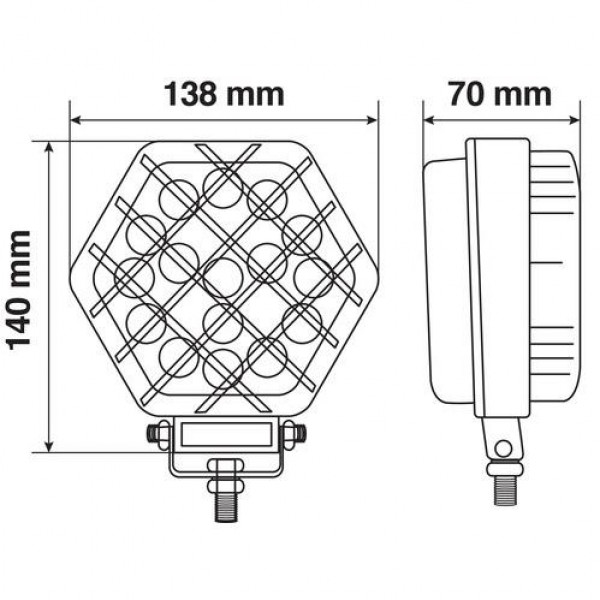 ΠΡΟΒΟΛΕΑΣ ΕΡΓΑΣΙΑΣ WL-22 16LED 52W 2400lm 9-32V (138 x 140 x 70 mm) ΚΑΡΦΙ -1 ΤΕΜ.