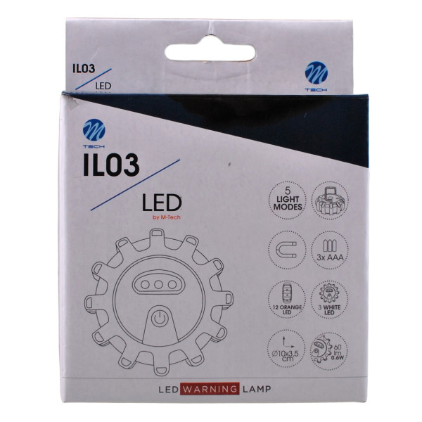 ΦΩΣ ΑΣΦΑΛΕΙΑΣ ΕΚΤΑΚΤΗΣ ΑΝΑΓΚΗΣ 100x100x35mm ΜΕ 15LED (3 ΛΕΥΚΟ +12 ΠΟΡΤΟΚΑΛΙ)  5 ΧΡΗΣΕΩΝ 1ΤΕΜ. M-TECH