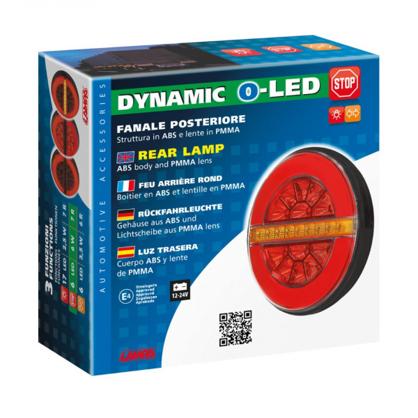 ΦΩΣ ΠΙΣΩ ΔΕΞΙ 12/24V DYNAMIC-O 140 mm ΜΕ 29 LED 3 ΧΡΗΣΕΙΣ ΘΕΣΕΩΣ/ΦΛΑΣ/STOP (ΚΟΚΚΙΝΟ/ΠΟΡΤΟΚΑΛΙ) - 1 ΤΕΜ.