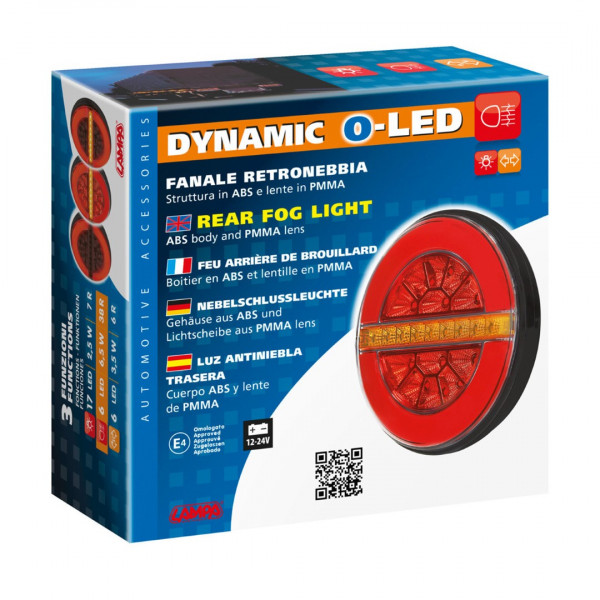 ΦΩΣ ΠΙΣΩ ΔΕΞΙ 12/24V DYNAMIC-O 140 mm ΜΕ 29 LED 3 ΧΡΗΣΕΙΣ ΟΜΙΧΛΗΣ/ΘΕΣΕΩΣ/ΦΛΑΣ (ΚΟΚΚΙΝΟ/ΠΟΡΤΟΚΑΛΙ) - 1 ΤΕΜ.