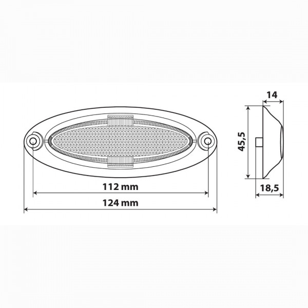 ΦΩΣ ΟΓΚΟΥ 4LED ΛΕΥΚΟ SMD 12/24V 124mm 1ΤΕΜ.