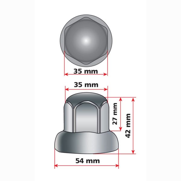 ΚΑΠΑΚΙΑ ΜΠΟΥΛΟΝΙΩΝ ΦΟΡΤΗΓΟΥ INOX 33mm 10ΤΕΜ.