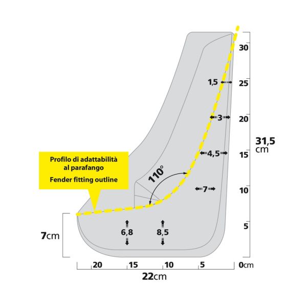 ΛΑΣΠΩΤΗΡΕΣ SPLASH-GUARDS CONTOUR 22x31,5cm TYPE-3 2ΤΕΜ.