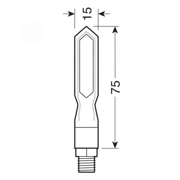 ΦΛΑΣ ΜΟΤΟ PIERCER SQ 12V ΜΑΥΡΑ SMD LED 75x15mm 2ΤΕΜ.