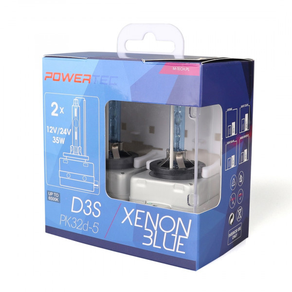 D3S 12V 35W PK32d-5 6.500K POWERTEC XENON BLUE 2ΤΕΜ. M-TECH