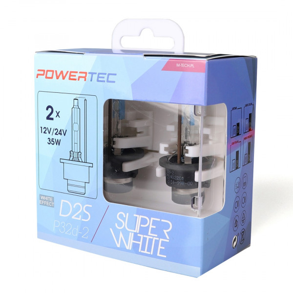 D2S 12V 34W P32d-2 5.000K POWERTEC SUPER WHITE 2ΤΕΜ. M-TECH