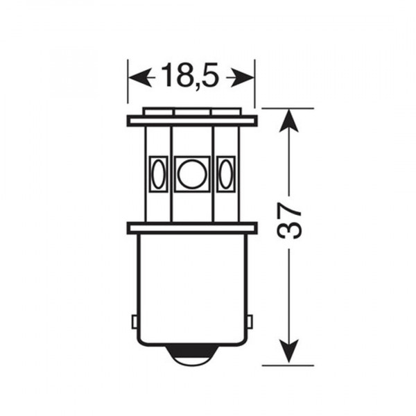 P21W 24/28V BA15s 100lm HYPER-LED24 ΛΕΥΚΟ (ΜΟΝΟΠΟΛΙΚΟ) BLISTER 1ΤΕΜ.