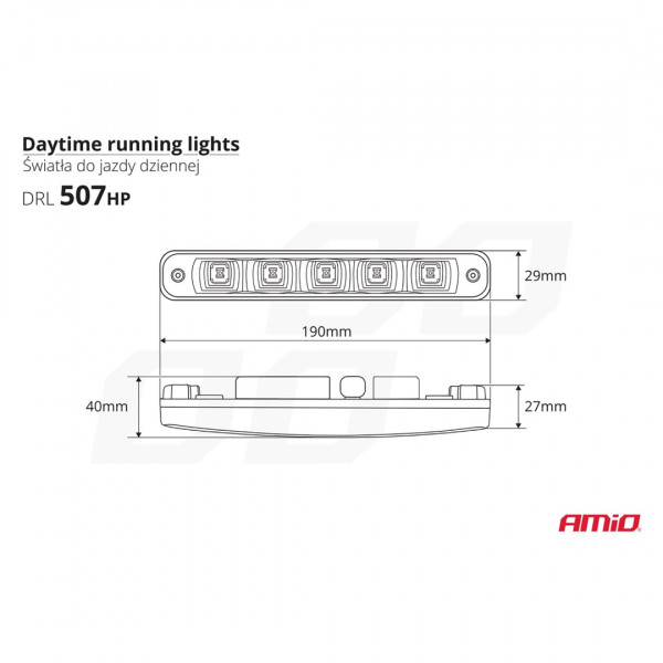 ΦΩΤΑ ΗΜΕΡΑΣ DRL 12/24V 11,52W 10 LED 1000Lm 190x29x40mm 2ΤΕΜ