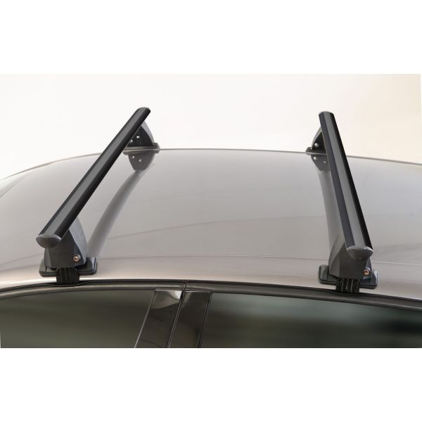 ΣΕΤ ROOF RACK ΜΠΑΡΕΣ ΟΡΟΦΗΣ ΑΛΟΥΜΙΝΙΟΥ DELTA L BLACK 141 cm ΣΕ ΜΑΥΡΟ ΧΡΩΜΑ ΜΕ ΚΑΠΑΚΙΑ ΑΚΡΩΝ TYPE G/FP ΓΙΑ ΑΠΛΗ ΟΡΟΦΗ MENABO​ - 2 ΤΕΜ.