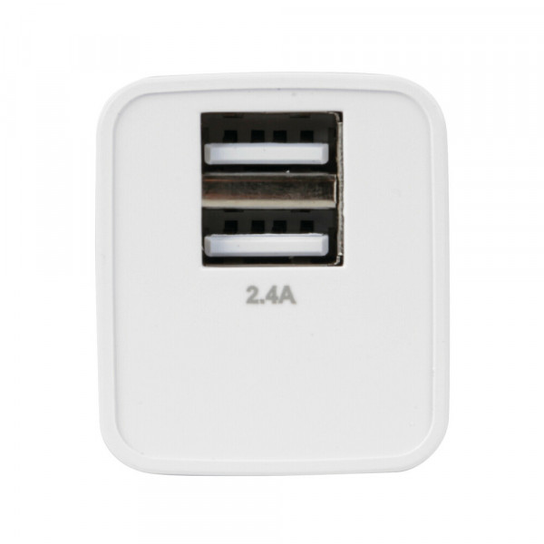 ΦΟΡΤΙΣΤΗΣ ME OIKIAKH ΠΡΙΖΑ 220/240V 12W 2400mA ΜΕ 2 ΘΥΡΕΣ USB (A+A) LAMPA - 1 ΤΕΜ