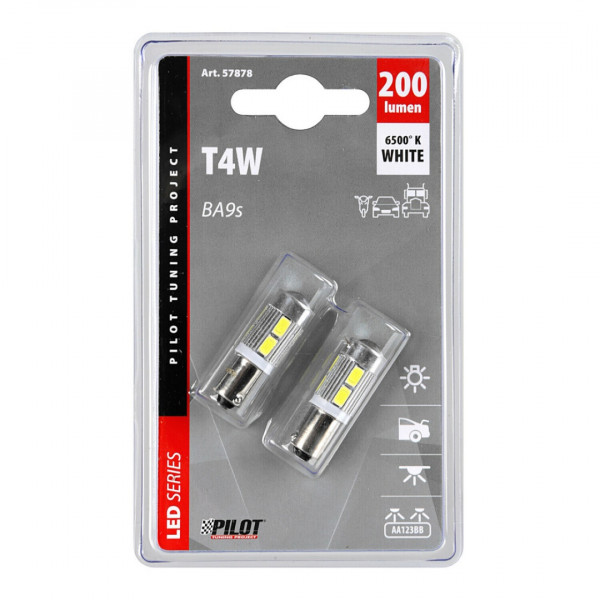 T4W 9-32V BA9s 200lm 10SMD LED ΛΕΥΚΟ BLISTER (ΔΙΠΛΗΣ ΠΟΛΙΚΟΤΗΤΑΣ) LAMPA - 2 ΤΕΜ