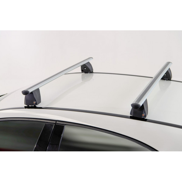 ΣΕΤ ROOF RACK ΜΠΑΡΕΣ ΟΡΟΦΗΣ ΑΛΟΥΜΙΝΙΟΥ DELTA L SILVER 141 cm ΣΕ AΣΗΜΙ ΧΡΩΜΑ ΜΕ ΚΑΠΑΚΙΑ ΑΚΡΩΝ TYPE G/FP ΓΙΑ ΑΠΛΗ ΟΡΟΦΗ MENABO - 2 ΤΕΜ.