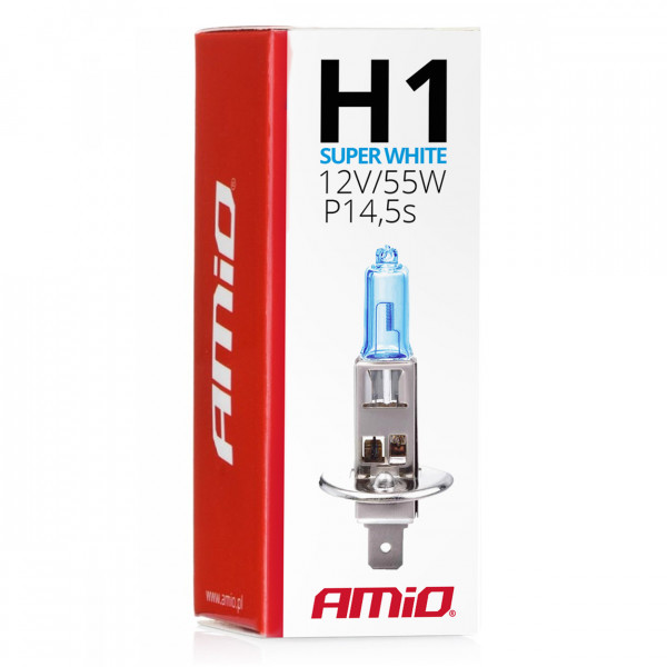 H1 12V 55W P14,5s SUPERWHITE AMIO - 1 ΤΕΜ.