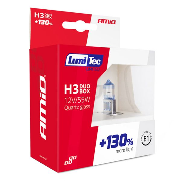 H3 12V 55W PK22s LUMITEC LIMITED +130%  UP TO 40m  AMIO - 2 ΤΕΜ.