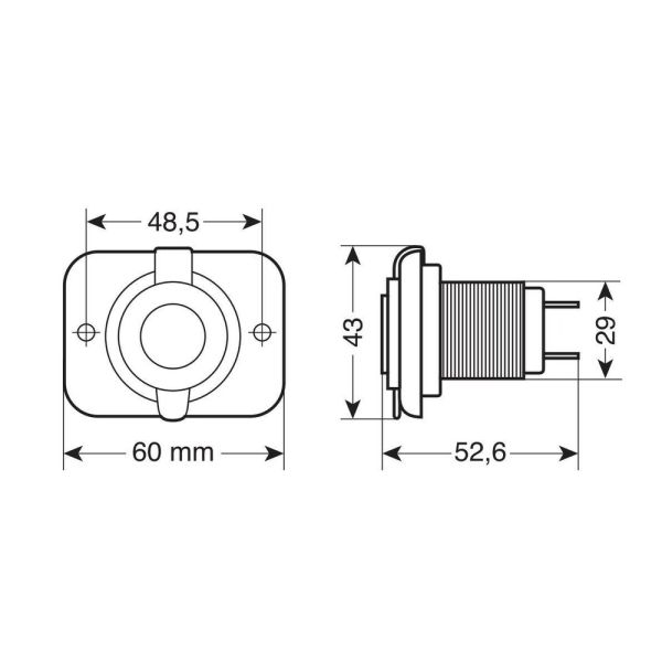 ΠΡΙΖΑ ΑΝΑΠΤΗΡΑ ΜΕ ΚΑΠΑΚΙ ΚΑΙ 2 ΘΥΡΕΣ USB (A+C) 12/24V 3000mA 15W ΜΑΥΡΗ FAST CHARGE LAMPA - 1 TEM.