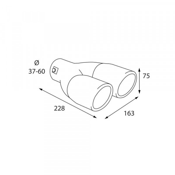 ΑΚΡΟ (ΜΠΟΥΚΑ) ΕΞΑΤΜΙΣΗΣ ΔΙΠΛΗ ΟΒΑΛ TS-73 37>60mm (ΜΗΚΟΣ: 228mm / ΦΑΡΔΟΣ: 163mm) LAMPA - 1 TEM.