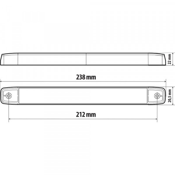 ΦΩΣ ΟΓΚΟΥ 10-30V 16SMD LED ΑΔΙΑΒΡΟΧΟ (IP67) ΒΙΔΩΤΟ 238x22mm ΛΕΥΚΟ NEON  LAMPA - 1 TEM.