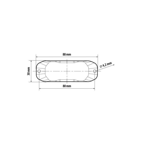 ΣΤΡΟΜΠΟ ΠΟΡΤΟΚΑΛΙ 12/24V 3 LED 4 ΧΡΗΣΕΩΝ ΑΔΙΑΒΡΟΧΟ IP67 (ΠΑΧΟΣ: 7mm) 88x30mm  LAMPA - 1 TEM.