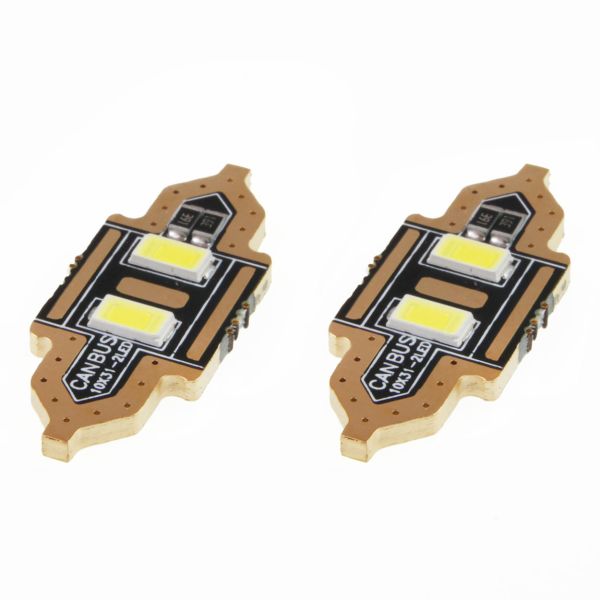 ΛΑΜΠΑΚΙΑ ΠΛΑΦΟΝΙΕΡΑΣ 31mm 12V 5.600K 2xSMD 5730 LED AMIO - 2 ΤΕΜ.