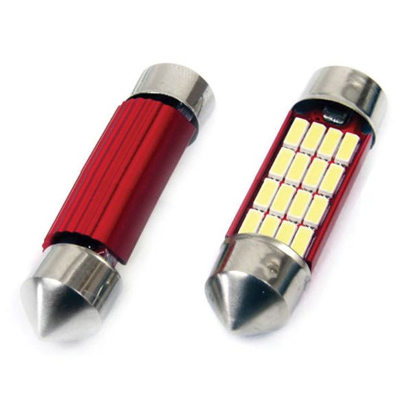 ΛΑΜΠΑΚΙΑ ΠΛΑΦΟΝΙΕΡΑΣ 39mm 12V 5.600K 16xSMD 4014 LED CAN-BUS  AMIO - 2 ΤΕΜ.