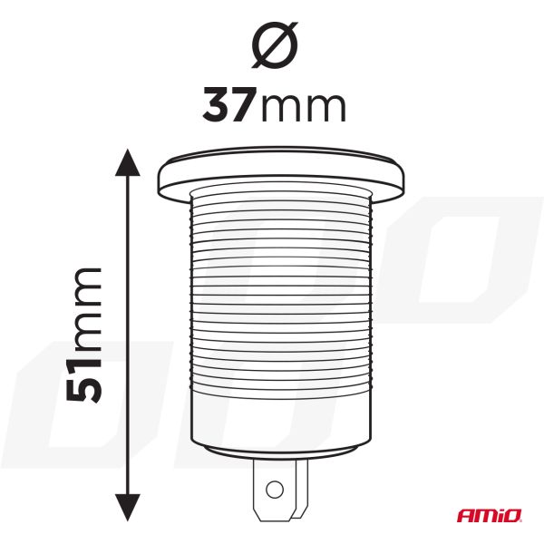 ΠΡΙΖΑ ΜΕ 2 ΘΥΡΕΣ USB ΚΑΙ ΚΑΠΑΚΙ ΚΟΚΚΙΝΗ 12/24V 5-12V 3.0A QUICK CHARGER MOD-09 AMIO -1 ΤΕΜ.